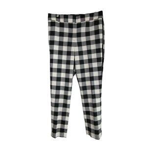 Talbots Hampshire Ankle Pants Womens 8‎ Black White Plaid New